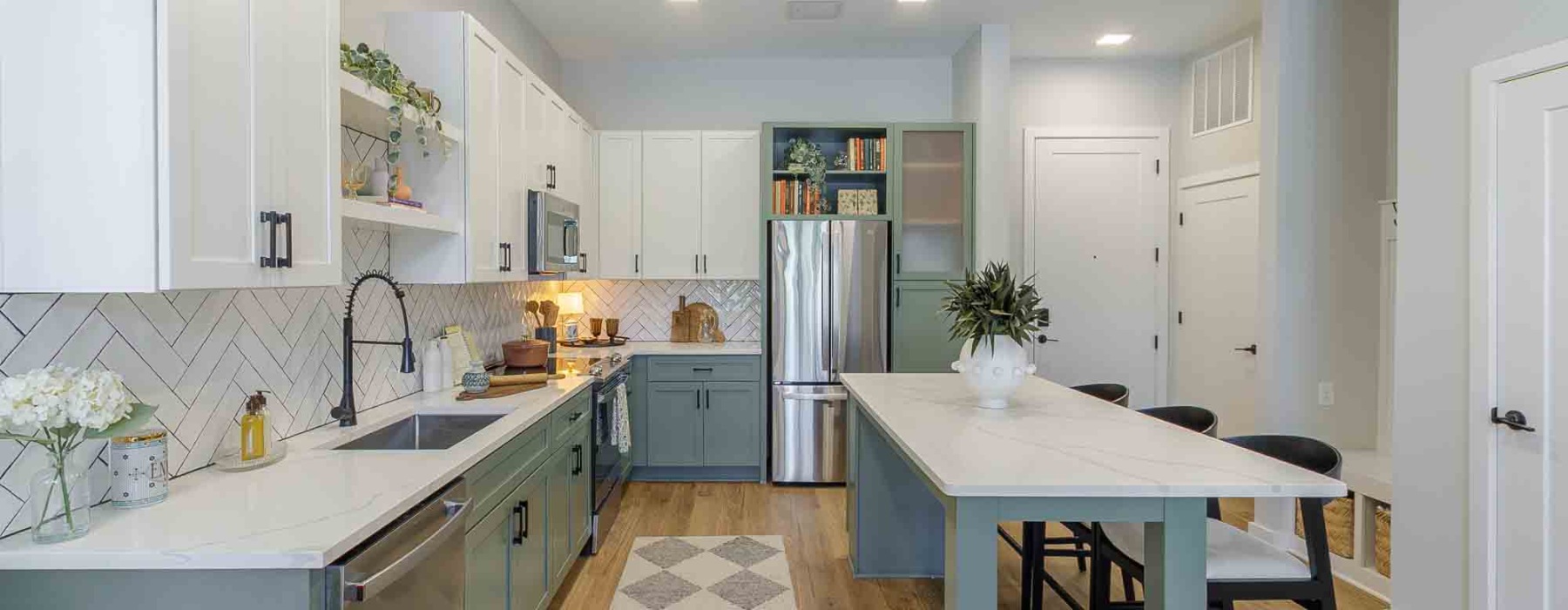 kitchen area with stainless steel appliances